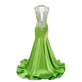 Sexy Maxi Fit and Flare Formal Prom Dress with Plunging Neckline and Open Back EN5805